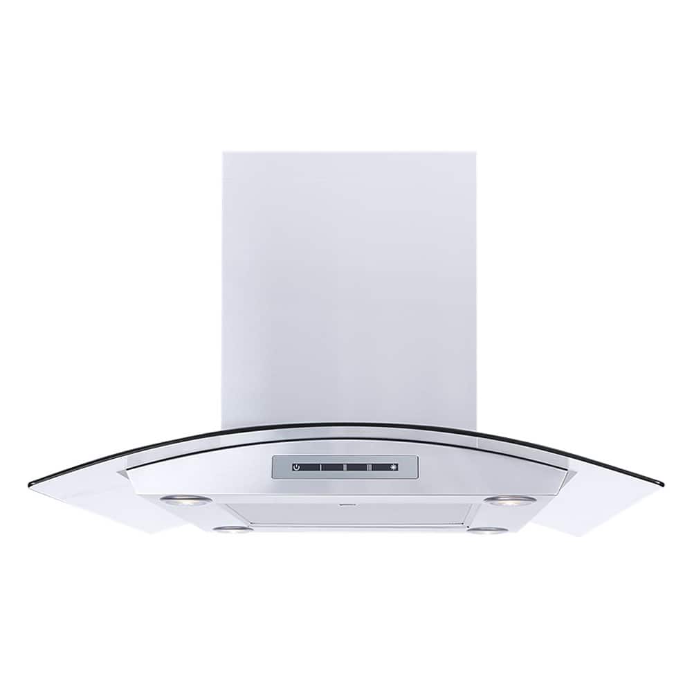 Front. Windster Hoods - 30" Convertible Range Hood - Stainless steel and glass.