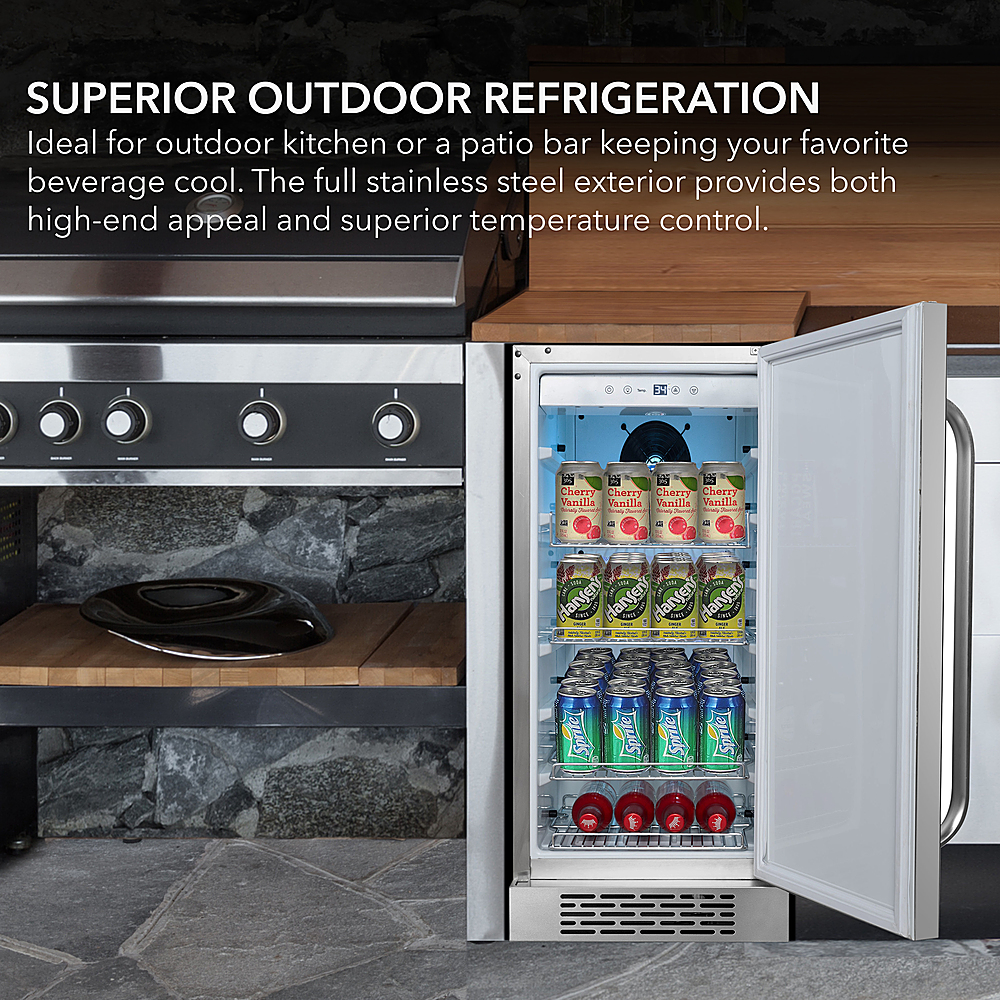 Angle View: Whynter - 3.2 Cu Ft. Beverage Cooler - Stainless Steel