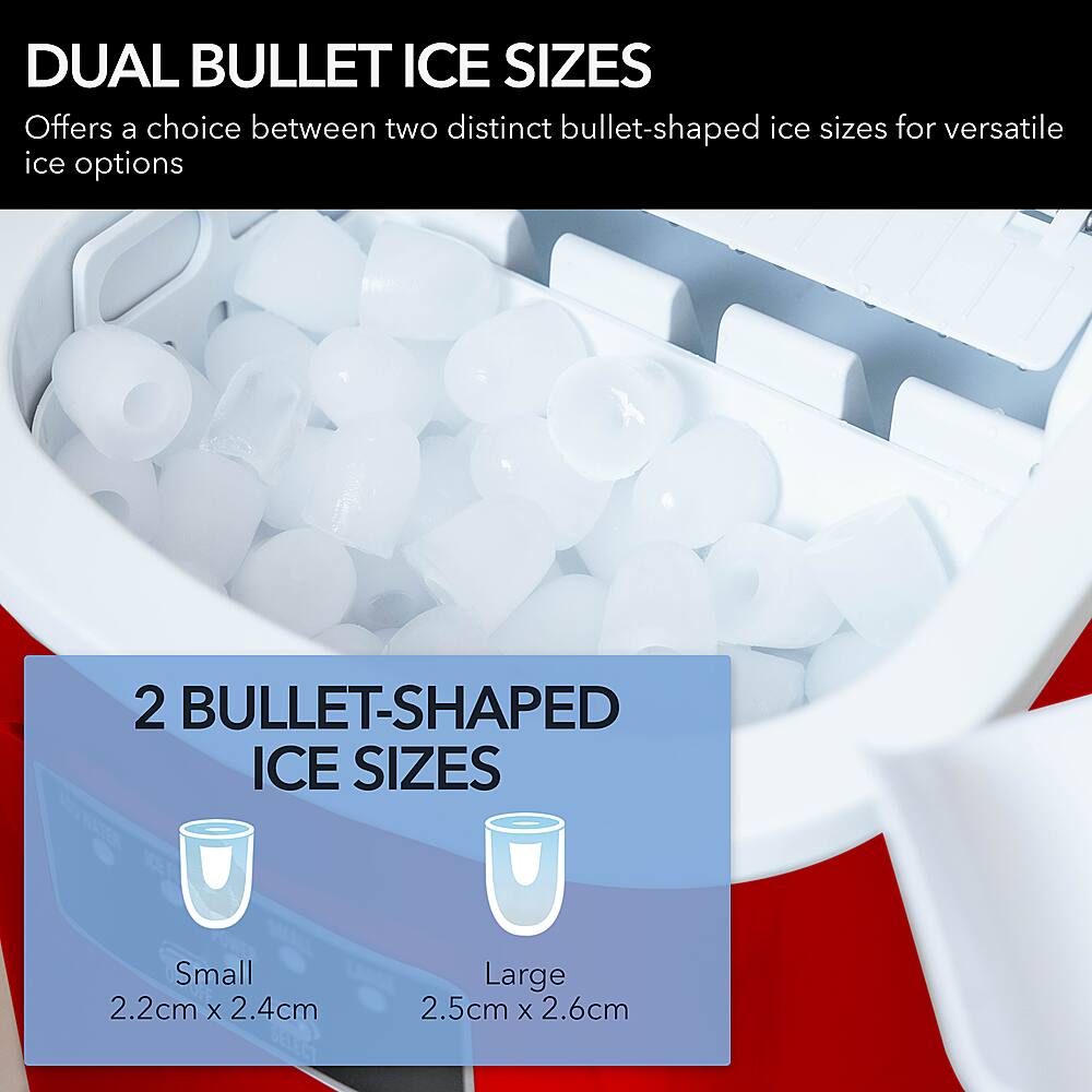 Alt View 13. Whynter - Whynter Compact Portable Ice Maker 27 lbs - Metallic Red.