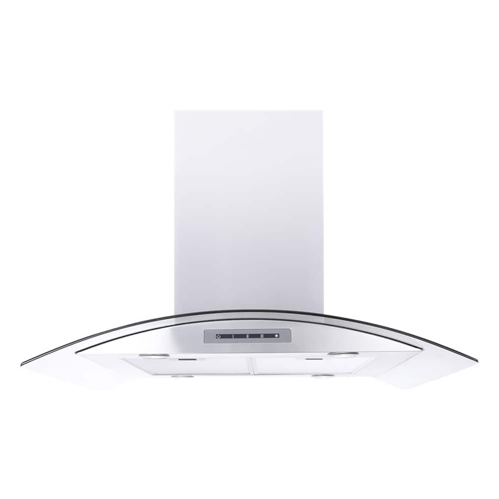 Front. Windster Hoods - 36" Convertible Range Hood - Stainless steel and glass.