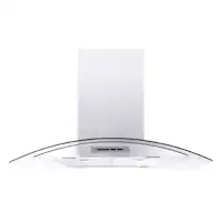 Windster Hoods - 36 inches - Convertible - Island Range Hood - Stainless Steel/Glass - Front_Zoom