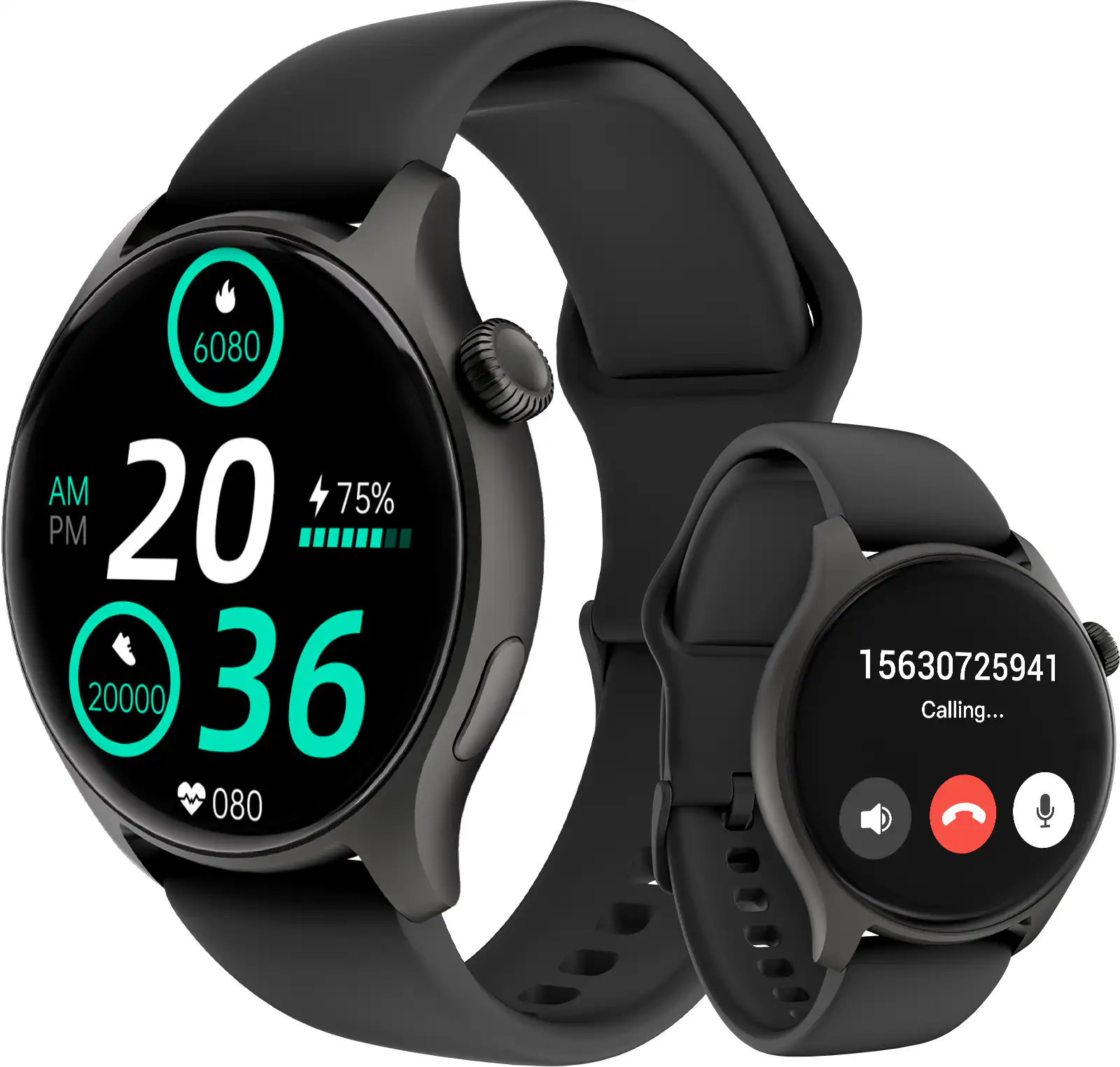 Hunkstar - AMOLED SA200 Smart Watch, HD Touch Screen BT Call Heart Rate/Sleep/Blood Oxygen Monitor IP68 Waterproof for Men Women - Black - (2024)