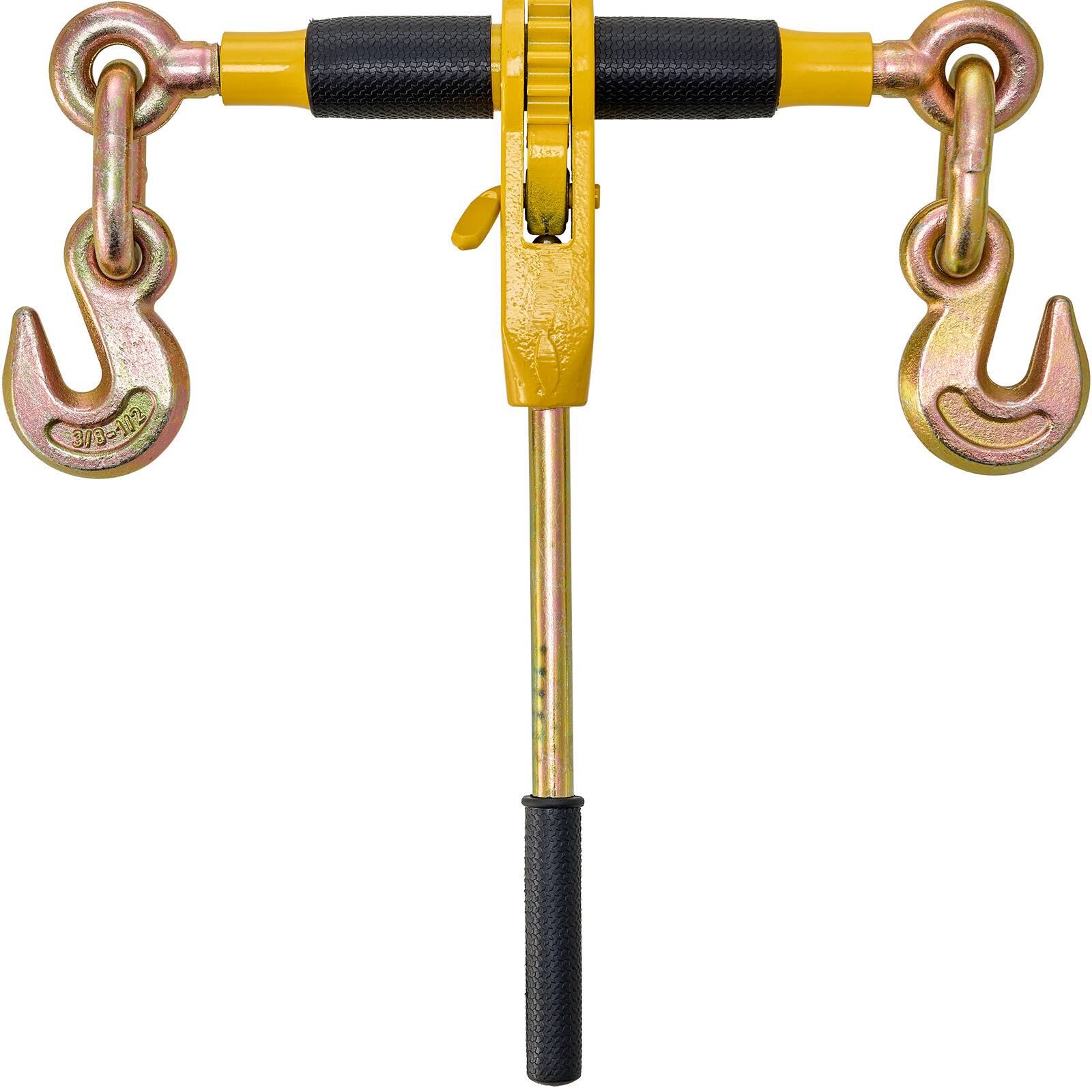 Alt View 5. VEVOR - Ratchet Chain Binder, 5/16"-3/8" Heavy Duty Load Binders with G80 Chains, 7100 lbs Secure Load Limit - Yellow,Black.