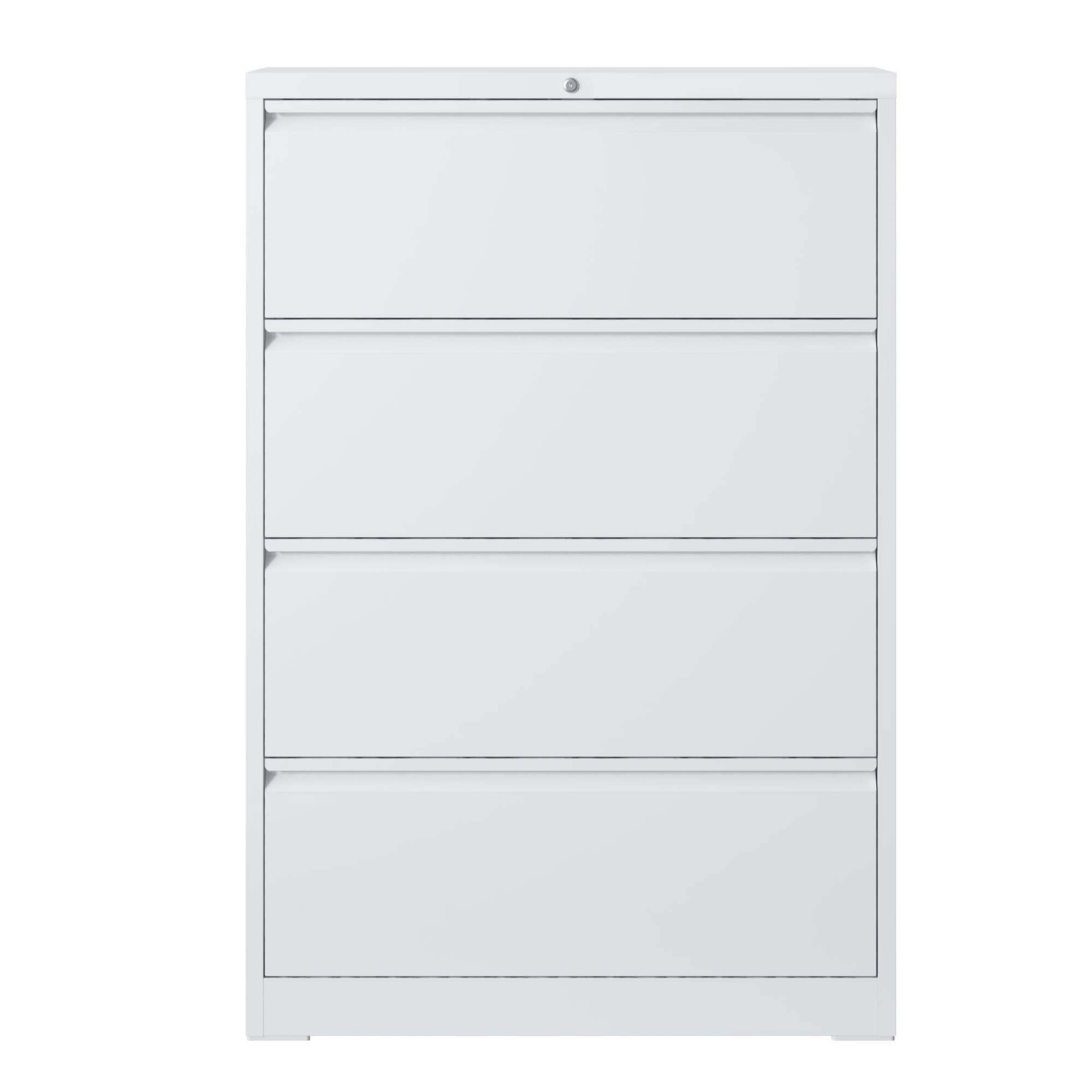 Alt View 1. Lycvki - 4-Drawer Lockable White Lateral File Cabinet - Legal/Letter/A4/F4 Size - white.