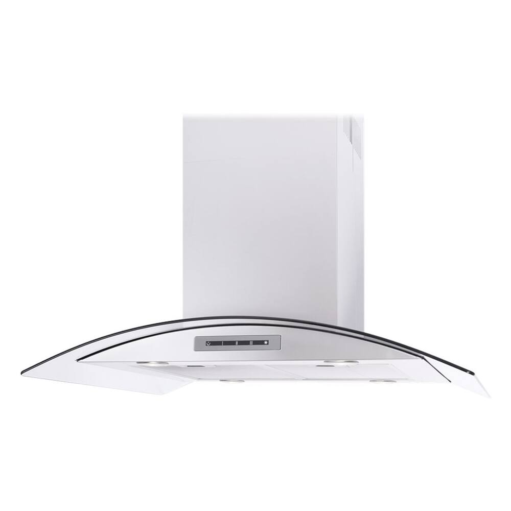 Angle. Windster Hoods - 41" Convertible Range Hood - Stainless steel and glass.