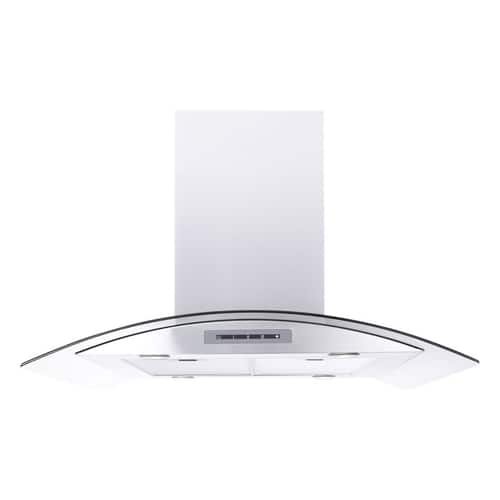 Windster - 42" Convertible Range Hood - Stainless steel and glass - Larger Front