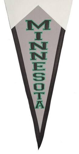 Alt View 3. Winning Streak Sports - HUGE - OVER 40 INCHES LONG - Minnesota Basketball Timberwolves Wool Pennant 17x40 - Multi.