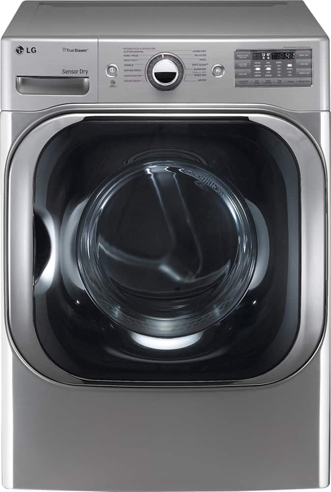 Front. LG - SteamDryer 9.0 Cu. Ft. 14-Cycle Electric Dryer with Steam - Graphite steel.
