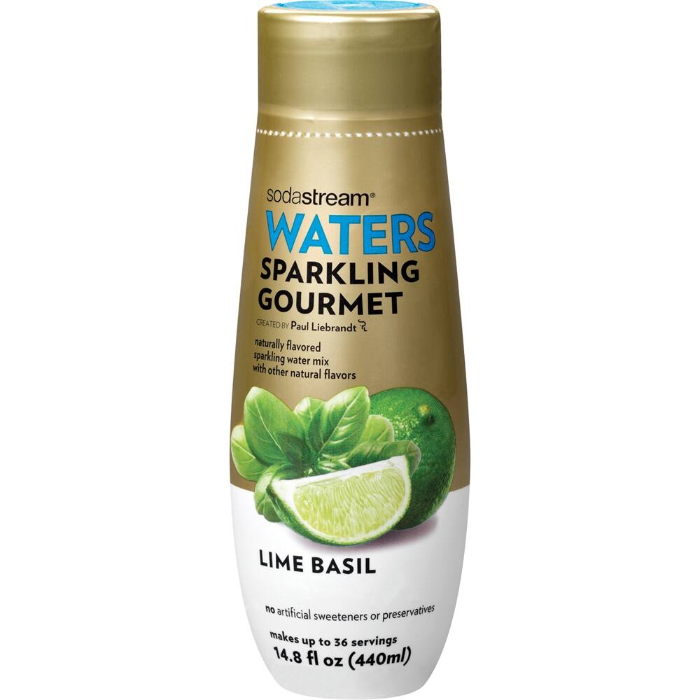 Front. SodaStream - Sparkling Gourmet Lime Basil Sparkling Drink Mix.