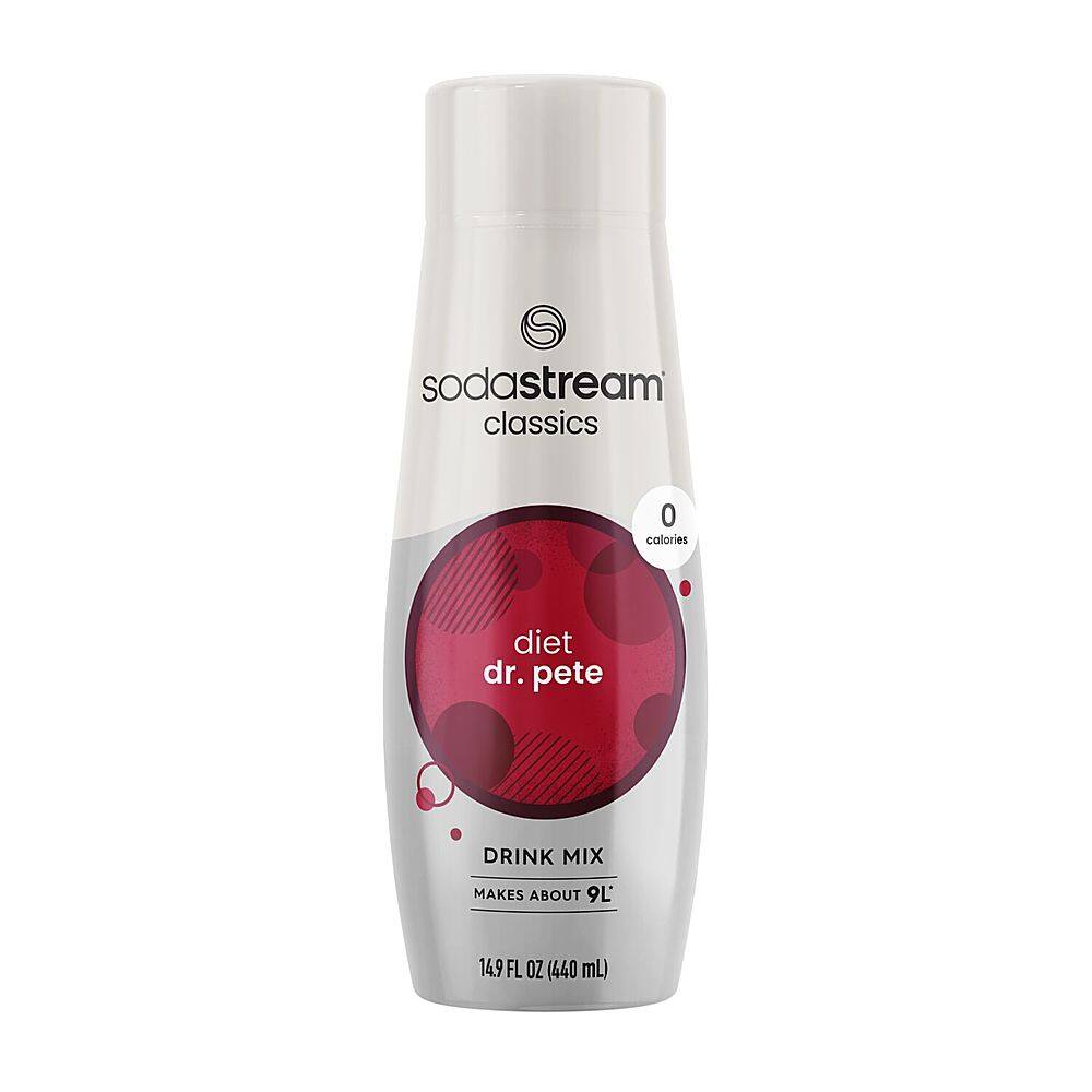 Front. SodaStream - Fountain-Style Diet Dr. Pete Sparkling Drink Mix.