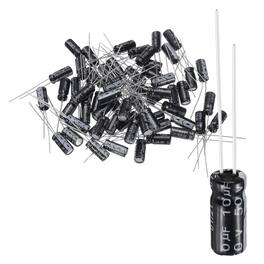 Unique Bargains - 10uF 50V 5x11mm Electrolytic Capacitor, 105C High Temp Radial Leads, for TVs/LCDs/VCD, 60pcs - Black