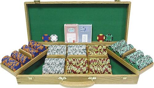 Front Standard. Trademark Games - 500-Piece 11.5-Gram Poker Chip Set - Multicolor.