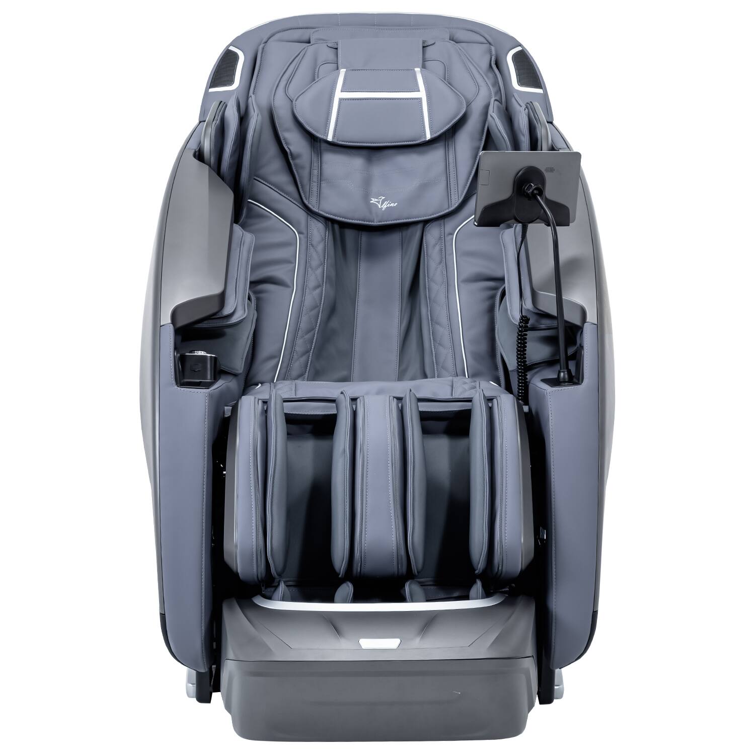 Left. MassaMax - Alfine A696 Theta 4D+ Sync Massage Chair,Black - Black.