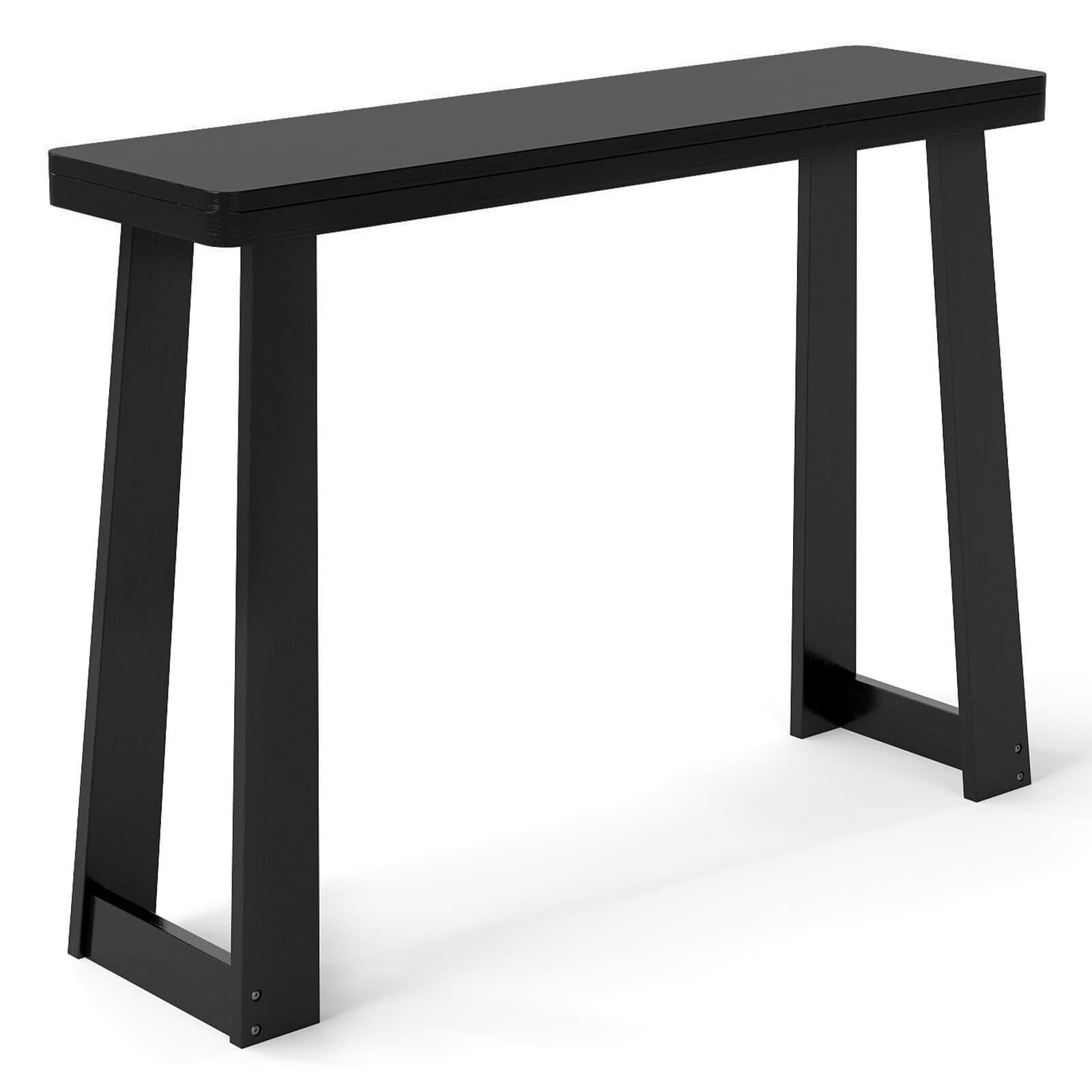 Alt View 9. Costway - Costway 43-Inch Console Table, Narrow Long Rubberwood Table Behind the Couch for Hallway - Black.