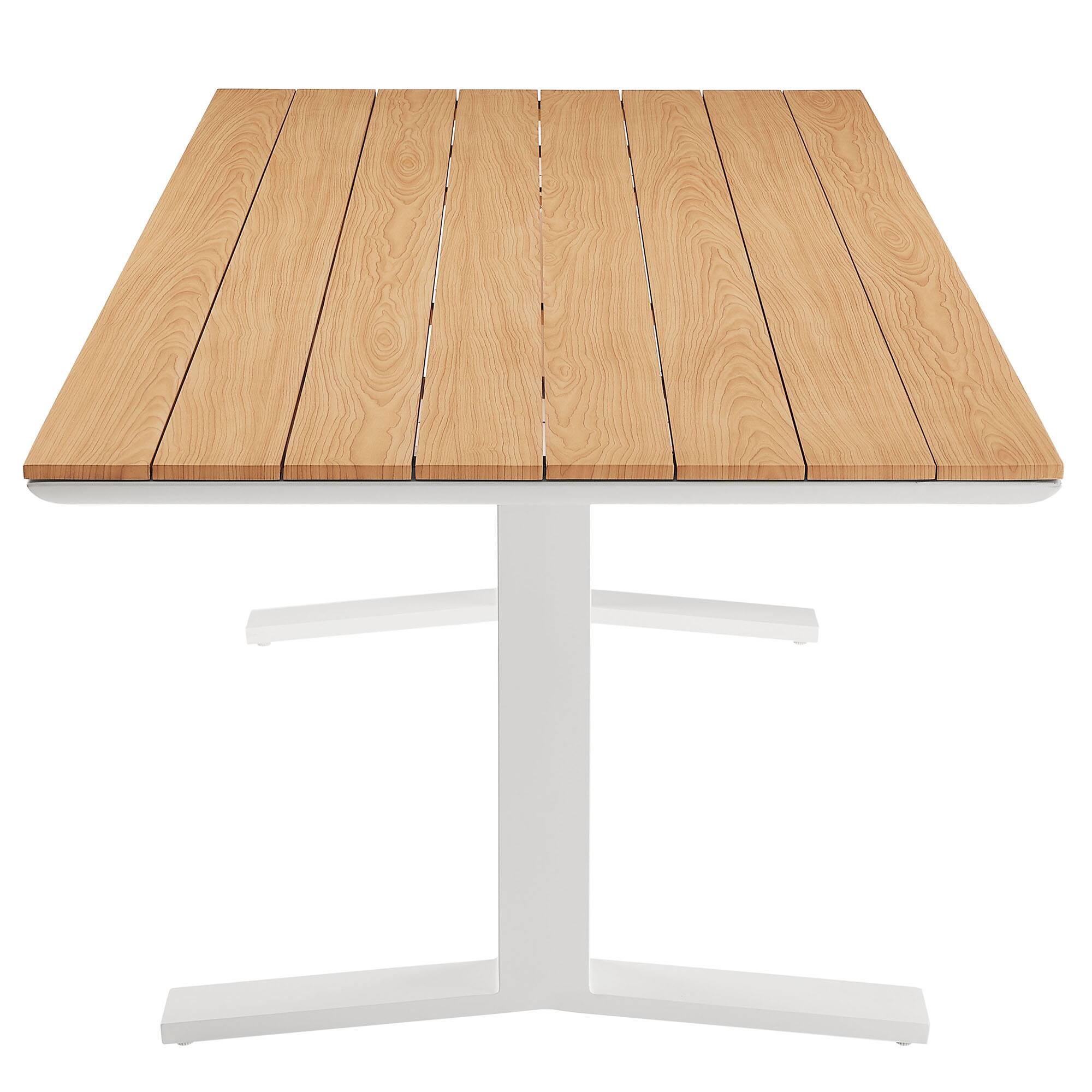 Alt View 2. Modway - Gavelston 91" Outdoor Patio Aluminum Dining Table by Modway - Natural White.