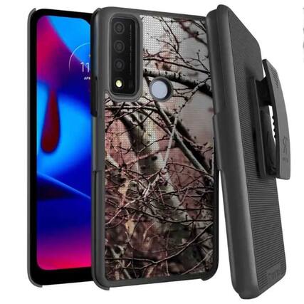 Front. RomeTech - Rome Tech Shell Holster Case for TCL 30V 5G - Camo Tree.
