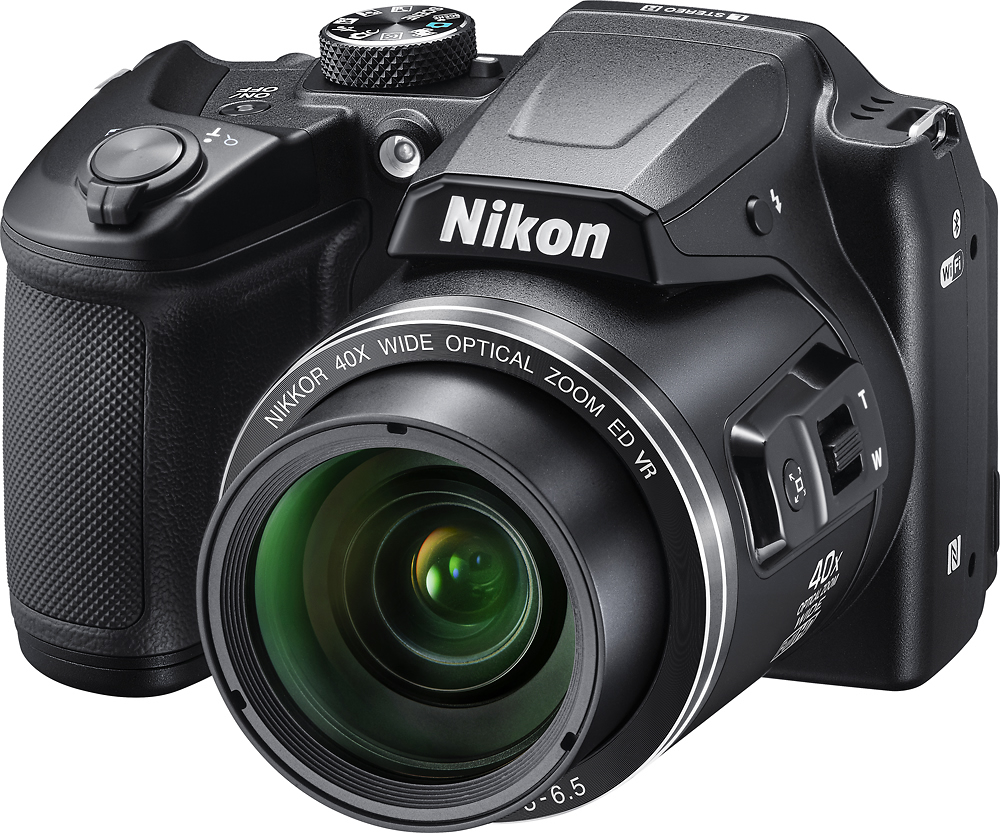 Left View: Nikon - COOLPIX B500 16.0-Megapixel Digital Camera - Black