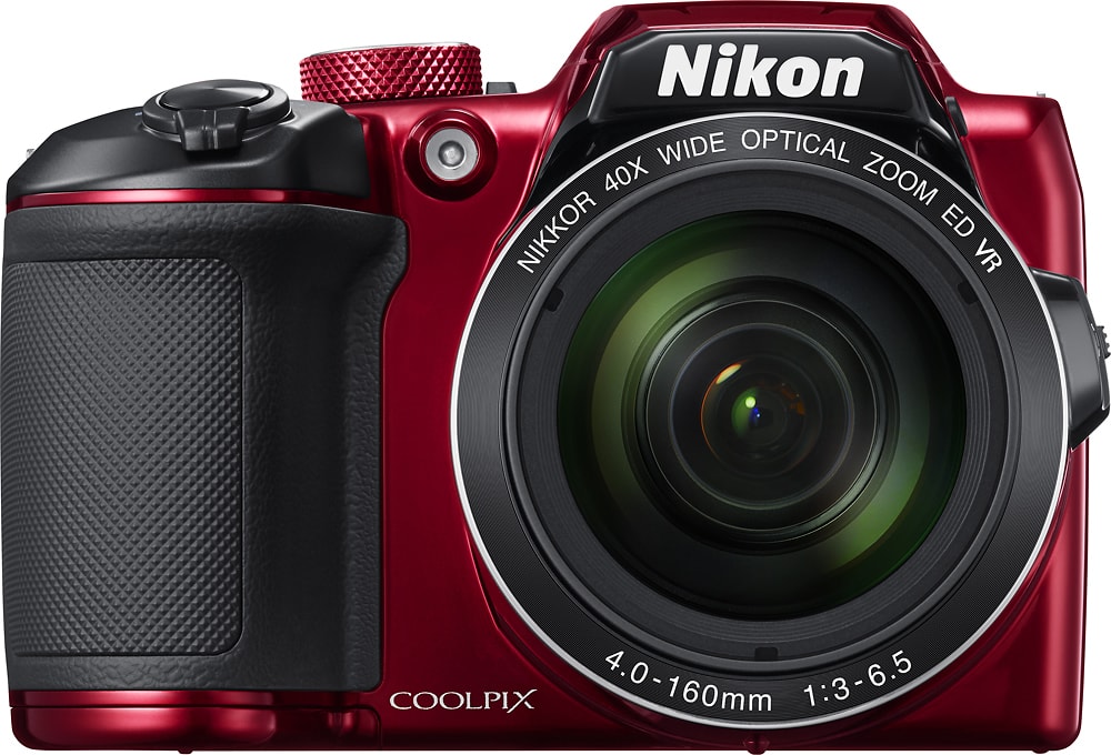 Front. Nikon - COOLPIX B500 16.0-Megapixel Digital Camera - Red.
