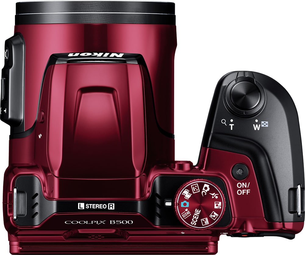 Top. Nikon - COOLPIX B500 16.0-Megapixel Digital Camera - Red.