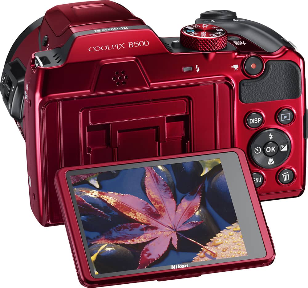 Alt View 12. Nikon - COOLPIX B500 16.0-Megapixel Digital Camera - Red.