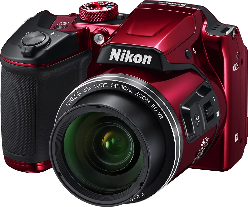 Left. Nikon - COOLPIX B500 16.0-Megapixel Digital Camera - Red.