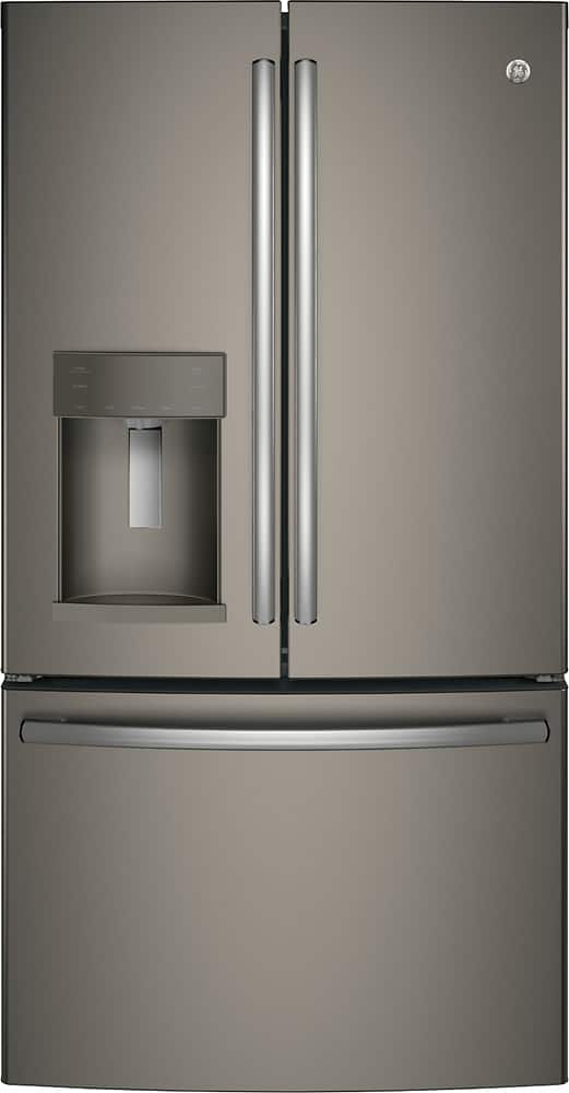 GE - 27.7 Cu. Ft. French Door Refrigerator with Advanced Water Filtration - Slate - Front_Zoom