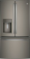 GE - 27.7 Cu. Ft. French Door Refrigerator - Fingerprint resistant slate - Front_Zoom