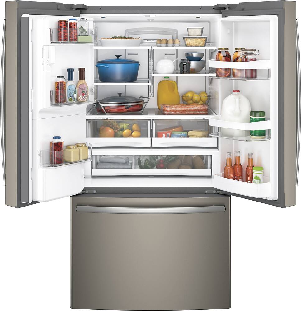 Alt View 11. GE - 27.7 Cu. Ft. French Door Refrigerator - Fingerprint resistant slate.