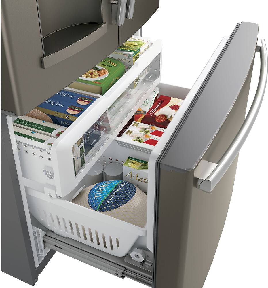 Alt View 14. GE - 27.7 Cu. Ft. French Door Refrigerator - Fingerprint resistant slate.