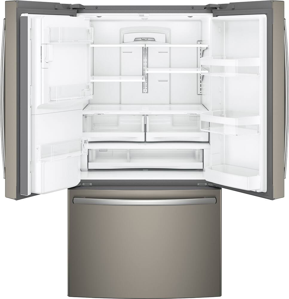 Alt View 2. GE - 27.7 Cu. Ft. French Door Refrigerator - Fingerprint resistant slate.