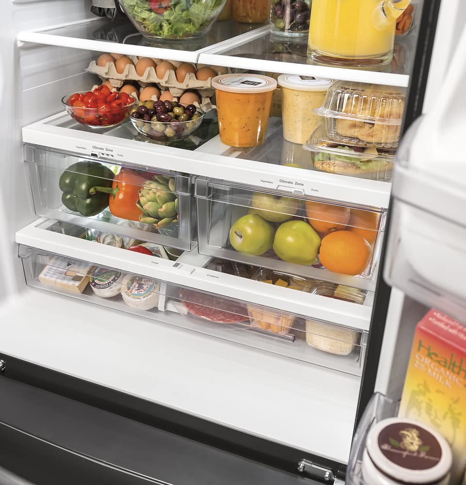 Alt View 11. GE - 24.7 Cu. Ft. French Door Refrigerator with Internal Water Dispenser - Slate.