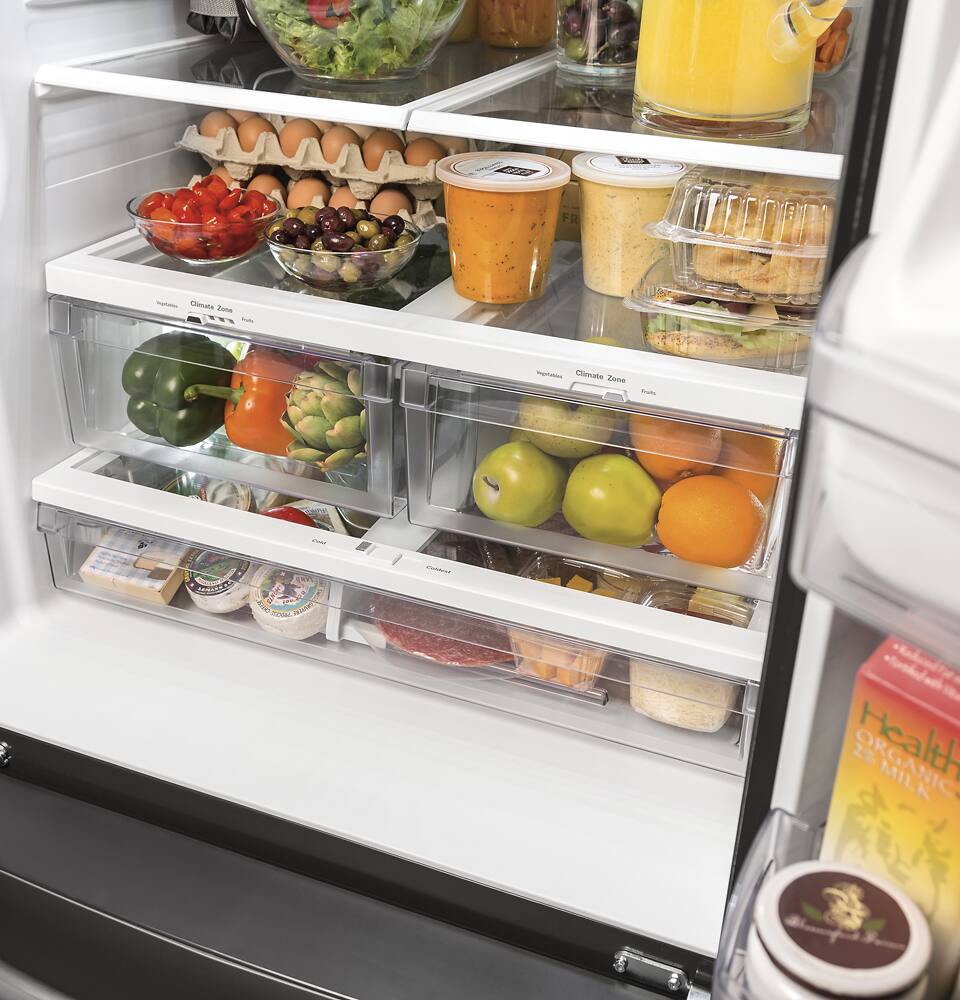 Alt View 11. GE - 24.7 Cu. Ft. French Door Refrigerator with Internal Water Dispenser - Slate.