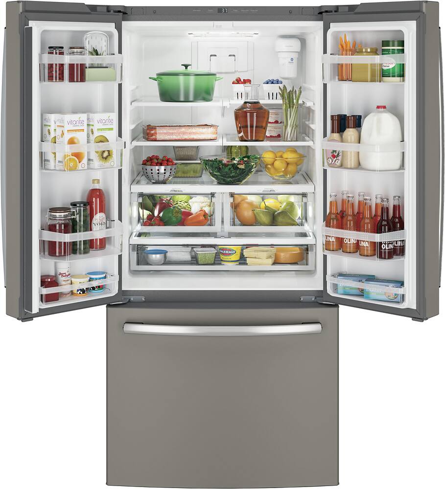Alt View 1. GE - 24.7 Cu. Ft. French Door Refrigerator - Slate.