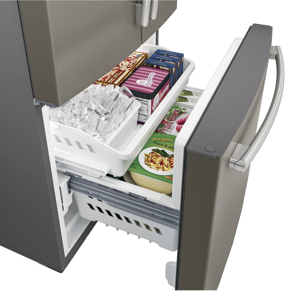 Alt View 3. GE - 24.7 Cu. Ft. French Door Refrigerator - Slate.