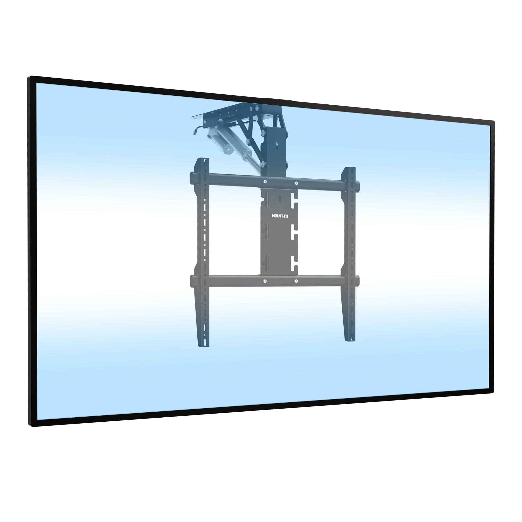 Mount-It! - Motorized Ceiling TV Mount – 50″–90″ TVs, Remote-Controlled, 0–87.5° Tilt, 88 lb Capacity - Black