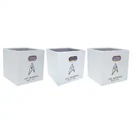 Ukonic - Star Trek: The Original Series NCC-1701 Storage Bin Cube Organizers | Set of 3 - Gray