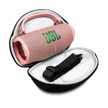 Front. JBL - Charge 6 Portable Waterproof Bluetooth Speaker with Carrying Case - Pink.