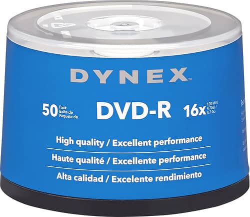 Dynex™ - 16x DVD-R Discs 50-Pack - Larger Front