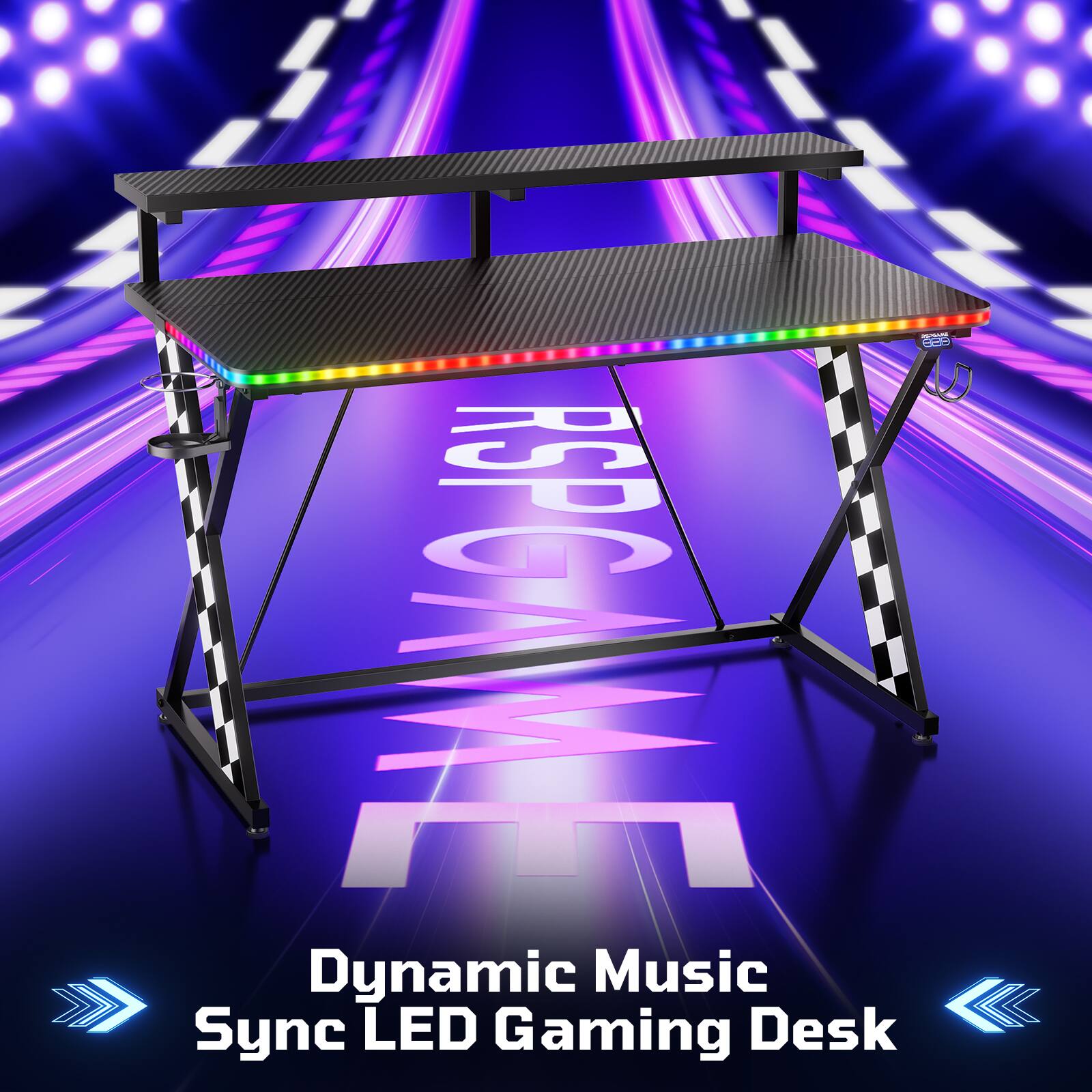 Dynamic Music Sync LED Gaming Desk
