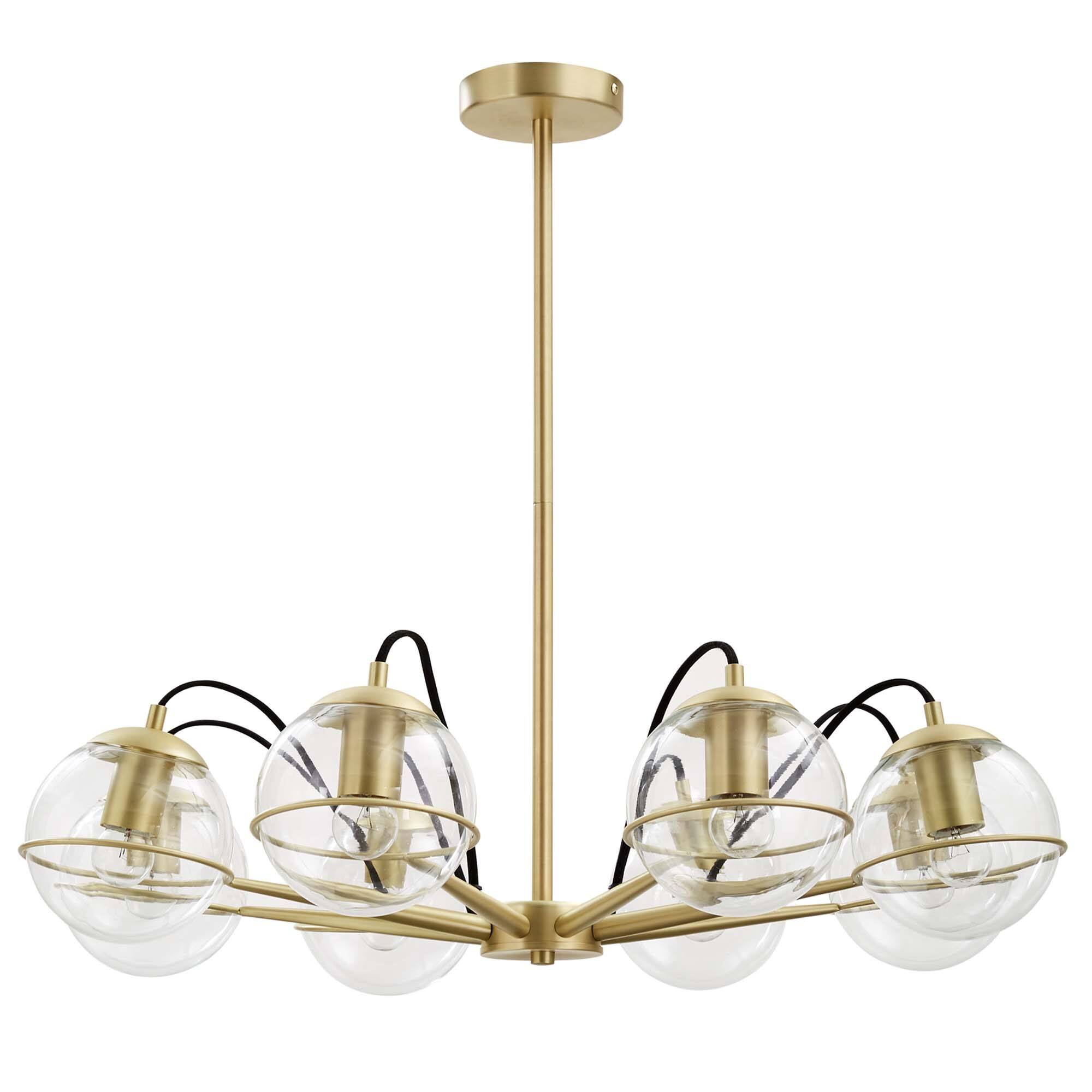 Alt View 1. Modway - Hanna 8-Light Chandelier by Modway - Clear Gold.