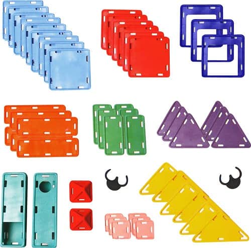 Front Standard. Trademark - MiniBlox 52-Piece Toy Building Block Set - Blue, Green, Orange, Pink, Purple, Red,.
