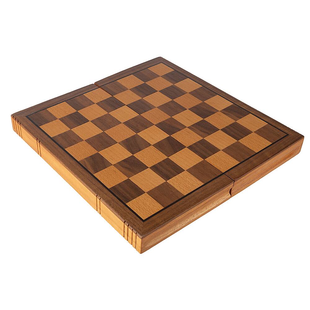 Alt View 15. Toy Time - Chess Set with Carved Staunton Pieces - Book-Style Folding Solid Wood Board with Interior Storage for Kids and Adults - Brown, Black.