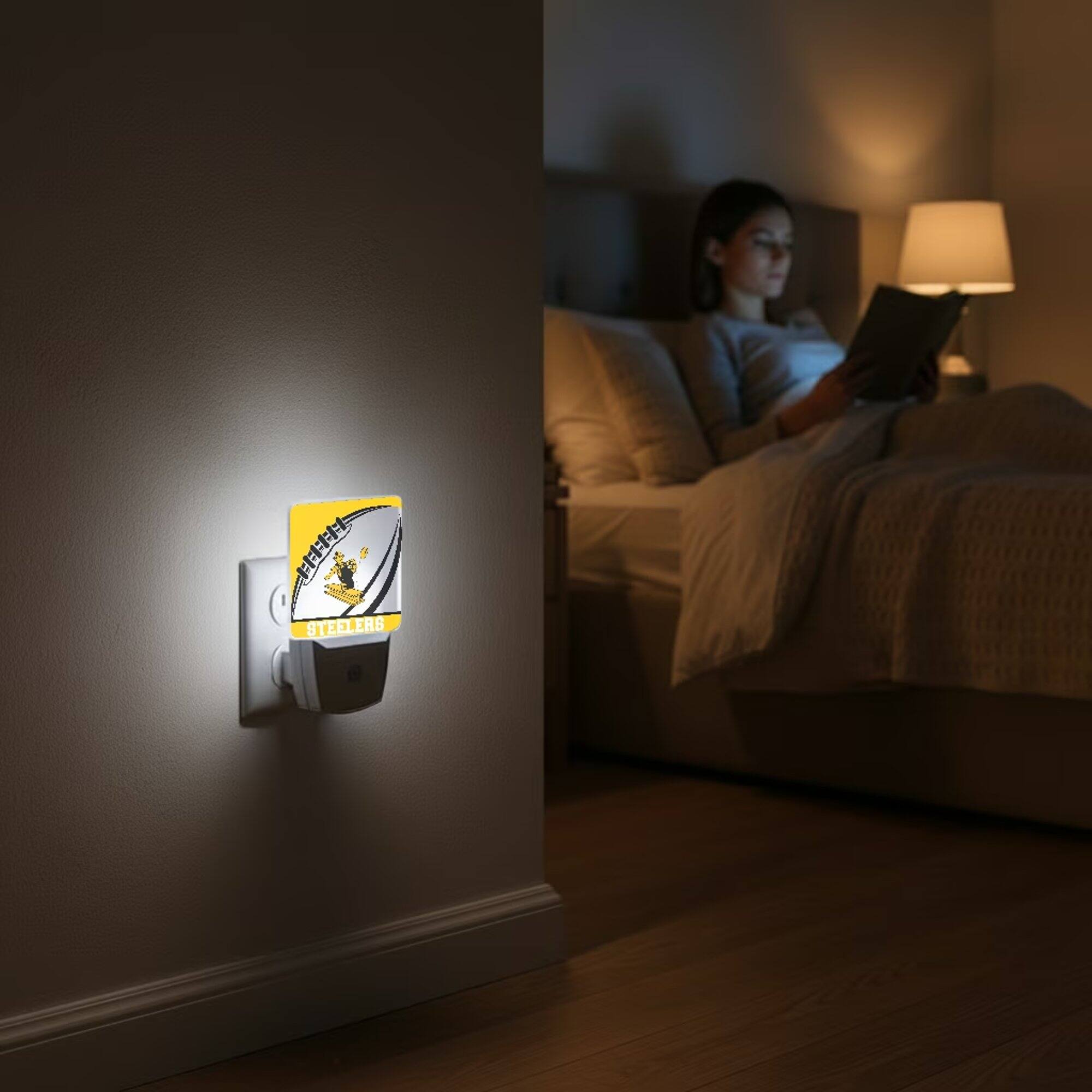 Alt View 3. Keyscaper - Pittsburgh Steelers Passtime Design Nightlight 2-Pack - Multicolor.