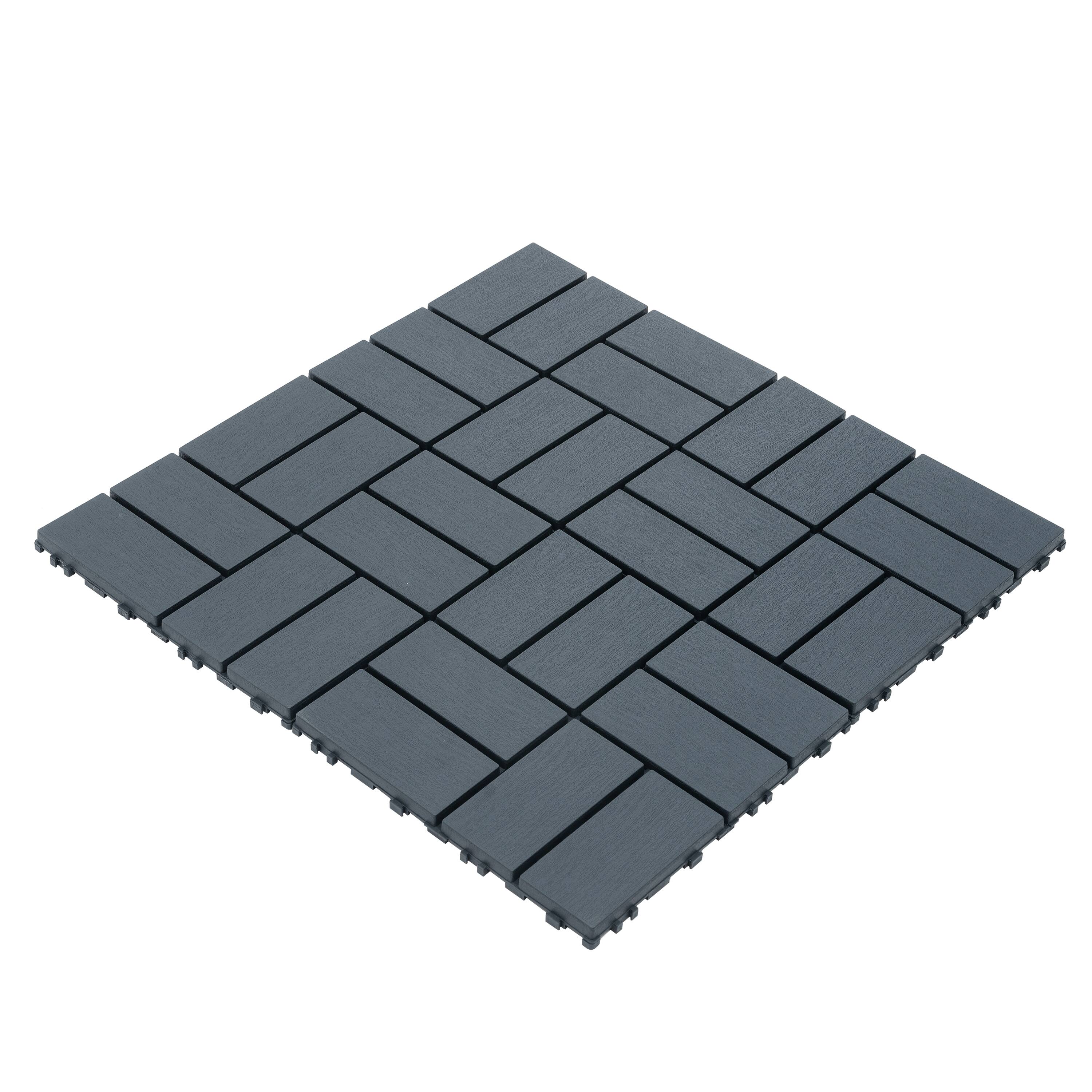 Alt View 2. GOODSILO - Interlocking Deck Tiles - 44 Pack Patio Flooring, 12"x12" Waterproof Outdoor Tiles for Balcony, Backyard, Poolside - Gray.