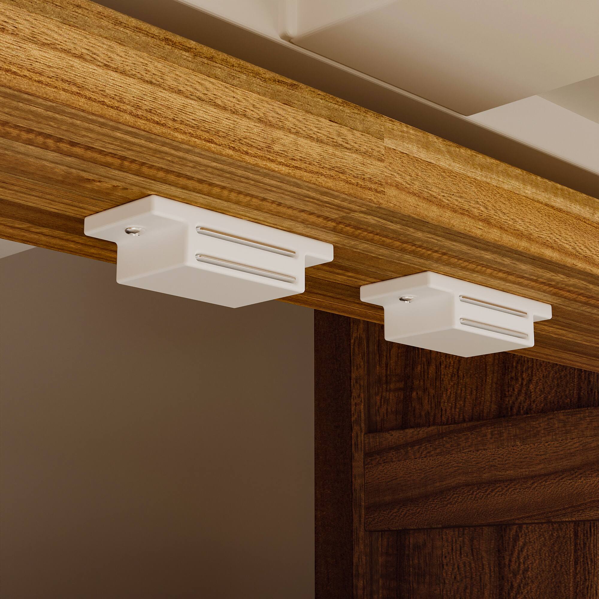 Alt View 1. Famapy - Famapy Push - Latch Carved Decorative Cabinet - Boho Storage with Hidden Handles - White & Wooden.