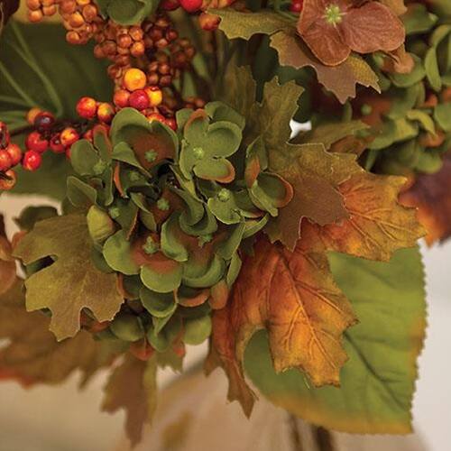 Back. BreeBe - Autumn Hydrangea & Berry Bouquet - 17" - Multicolor.