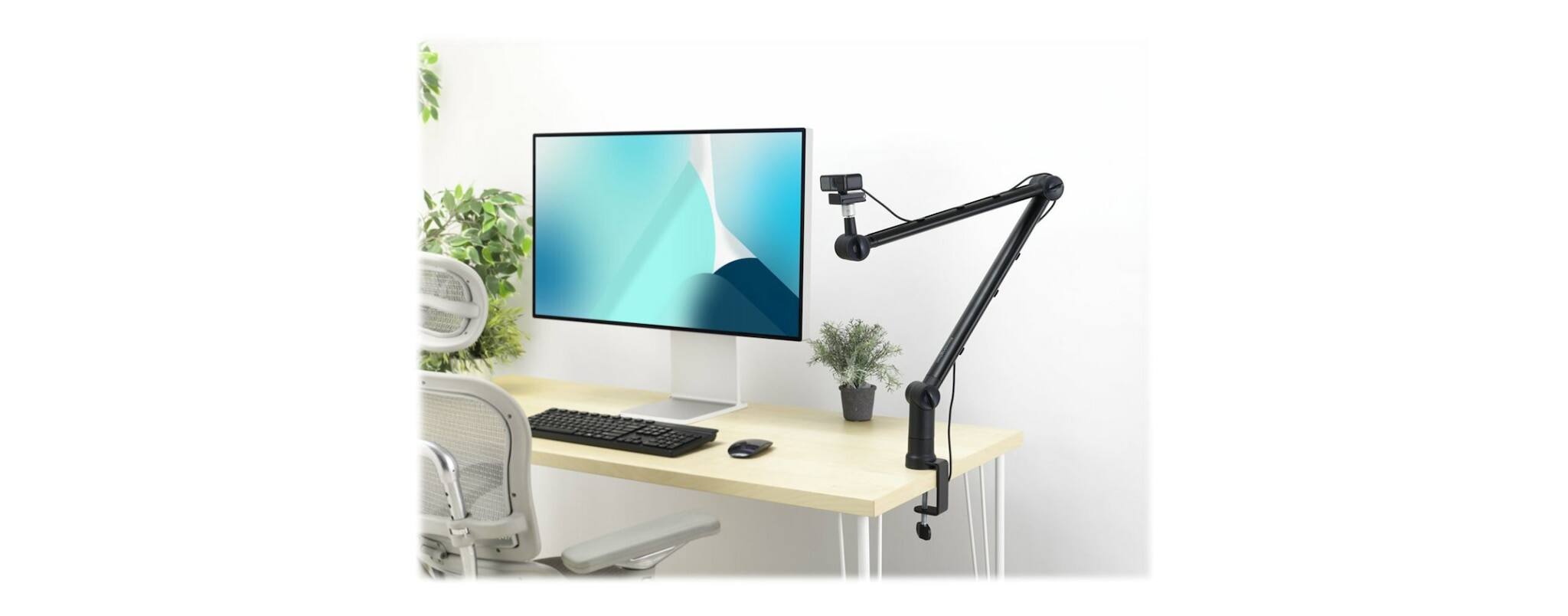 Alt View 4. Kensington - A1020 Articulating Boom Arm, 824mm (32.5"), Black Desk Mount – Model K87652WW.