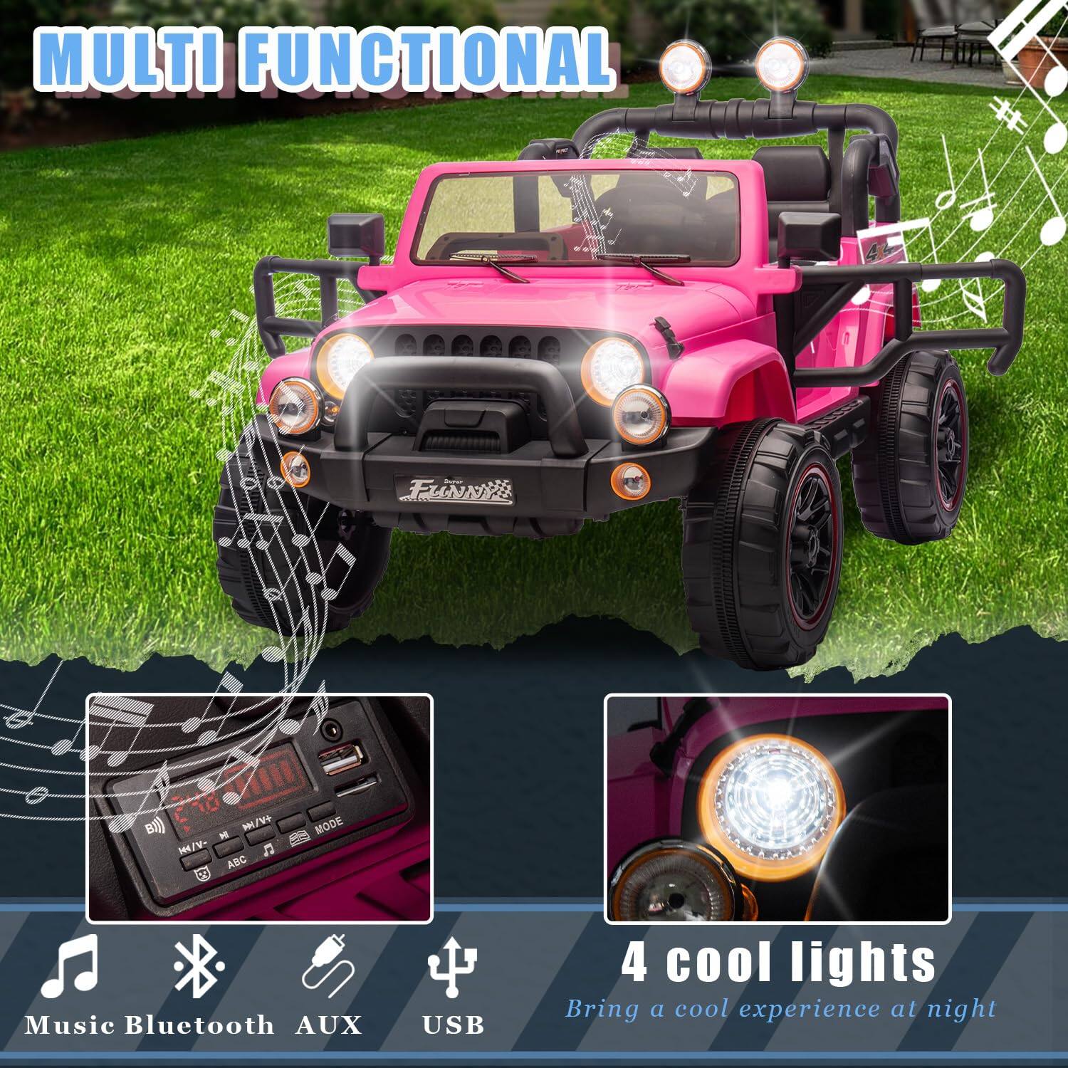 MULTI FUNCTIONAL

Music Bluetooth AUX USB

4 cool lights
Bring a cool experience at night