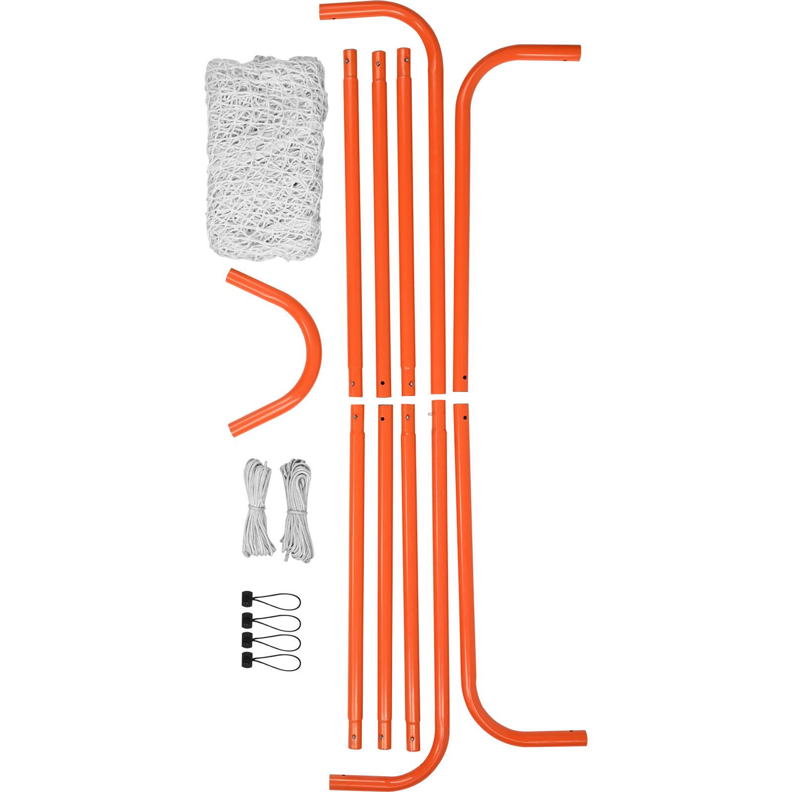 Alt View 5. VEVOR - Lacrosse Goal, 6' x 6' Lacrosse Net, Steel Frame Backyard Lacrosse Training Equipment - Orange.