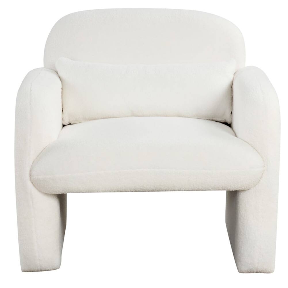 Left. Pefilos - Modern Accent Chair with Waist Pillow and Armrests for Indoor as Home Living Room Bedroom - Beige.